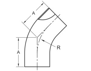 Polished 45° Elbow with Tangent | Badger Sanitary and Stainless